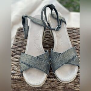 Women's UGG Metallic Black Strappy Sandals.  Nyssa